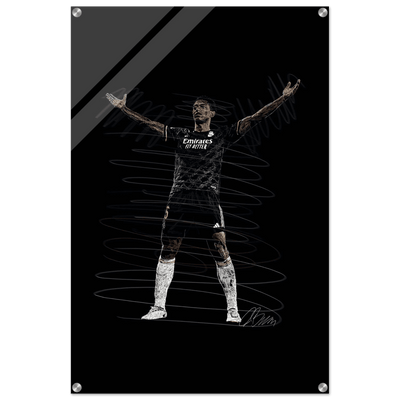 Football Legend Acrylic Print – Dynamic Sketch Art for Modern Sports Fans - Vibrantwalls