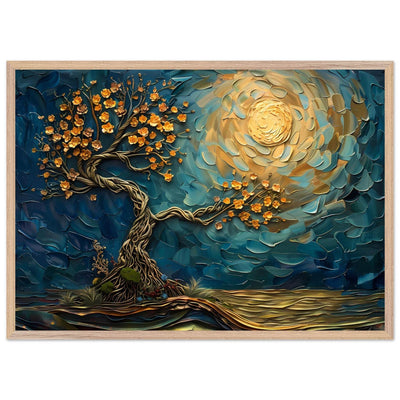 Tree of Life Jewelry - Golden Blooms & Midnight Sky Design - Vibrantwalls