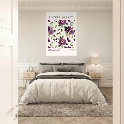 Munich Flower Market Lush Purple Green Botanical - Wall Art - Vibrantwalls