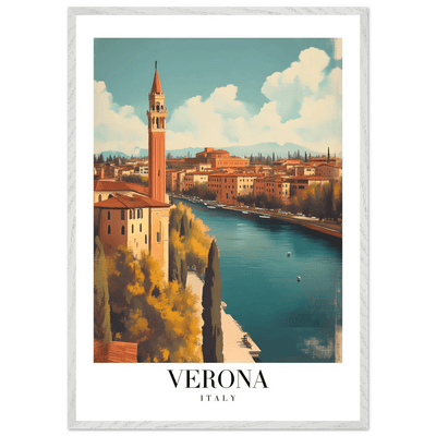 Verona Italy Framed Poster – Vintage Italian Travel Wall Art with Wooden Frame - Vibrantwalls