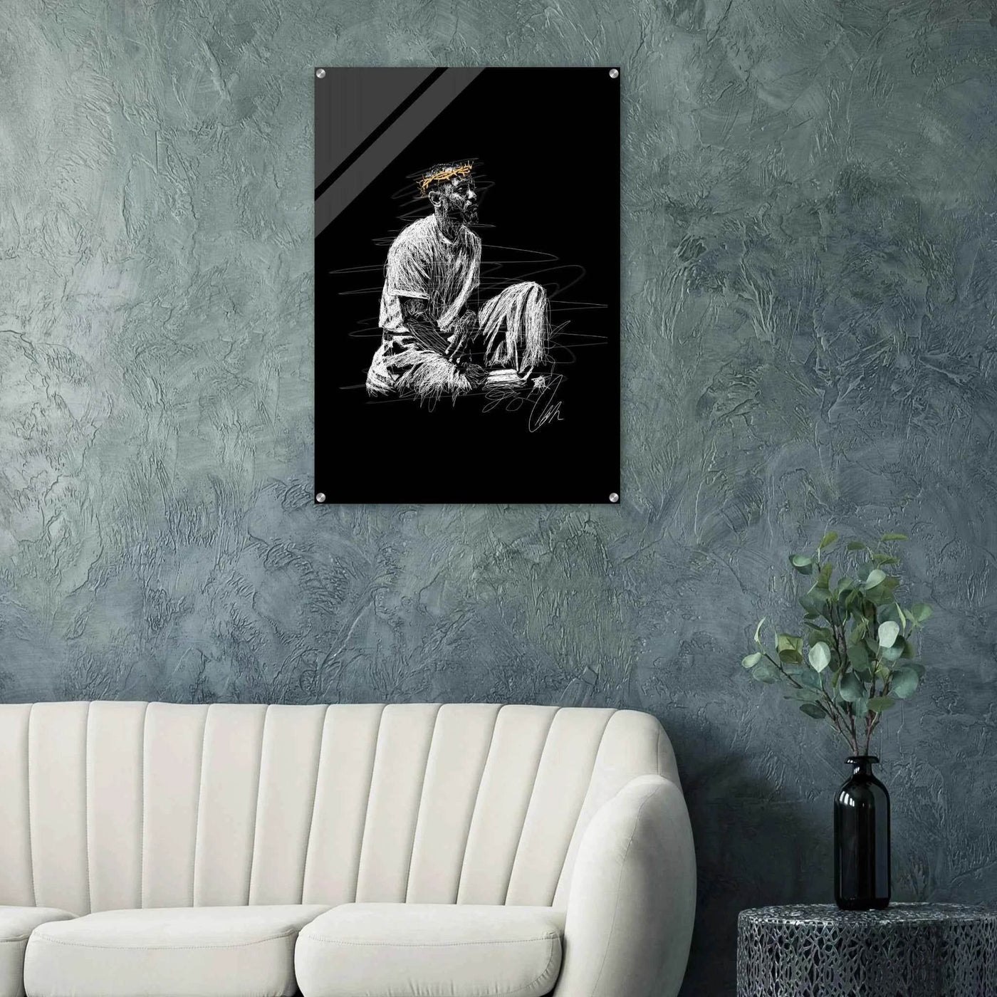 Notorious King Scribble Art Acrylic Print – Vibrant Modern Wall Art in Various Sizes - Vibrantwalls