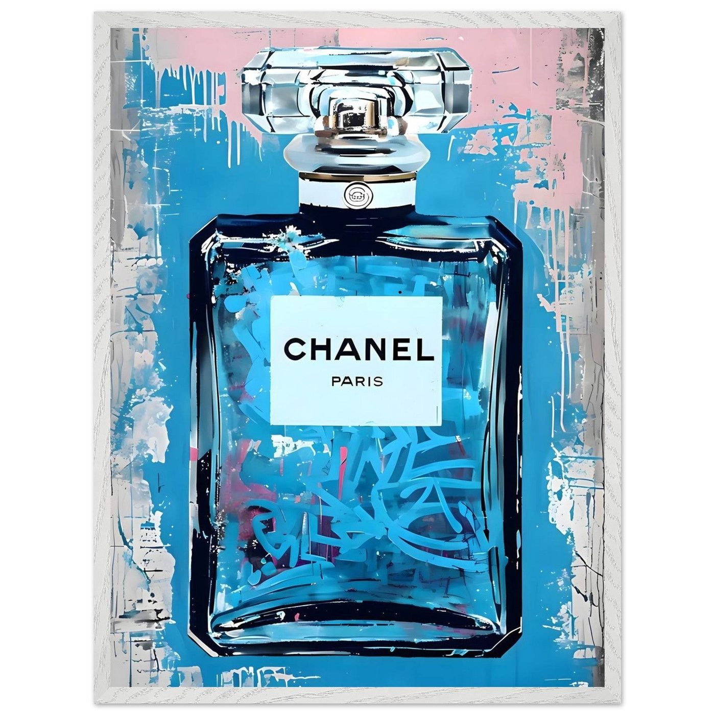 Abstract Chanel No. 5 Art Print in Mounted Frame - Iconic Glamour for Modern Decor - Vibrantwalls