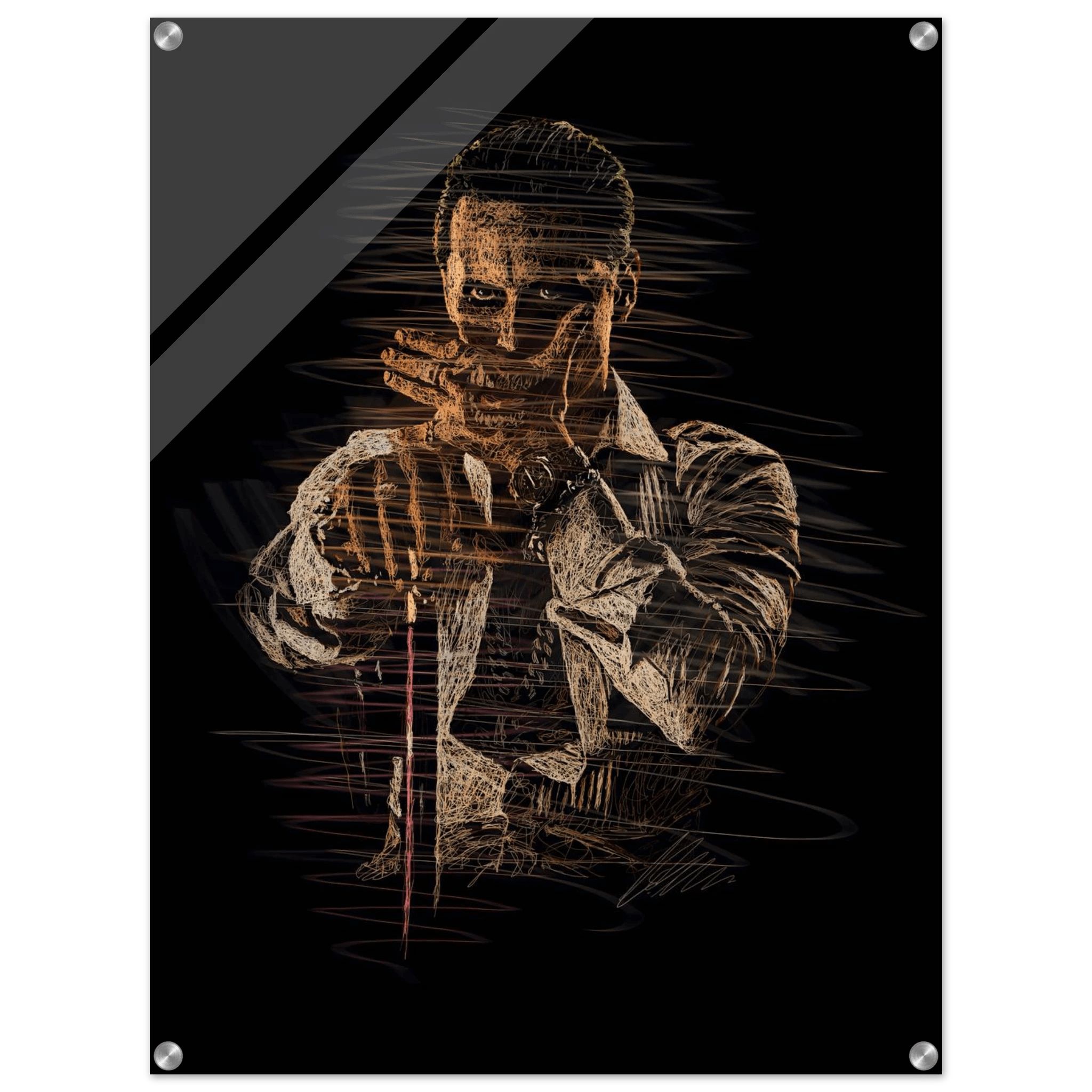 Connor McGregor Wall Art – Scribble Art Acrylic Print for Modern Dynamic Home Decor - Vibrantwalls