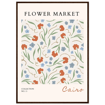 Flower Market Cairo Framed Poster – Abstract Floral Art Print | Earthy Tones & Ready-to-Hang Decor - Vibrantwalls