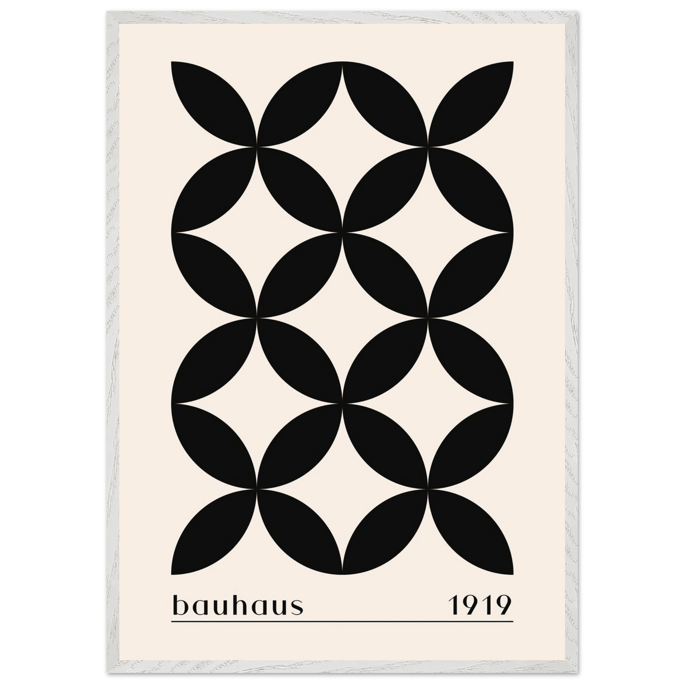 Bauhaus 1919 Black & Beige Circles - Vibrantwalls