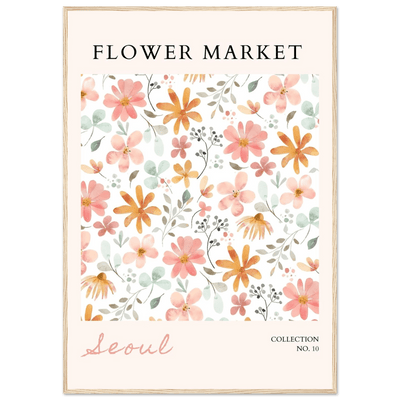 Seoul Flower Market Framed Poster – Delicate Watercolor Blooms & Botanical Art Print | Ready-to-Hang - Vibrantwalls