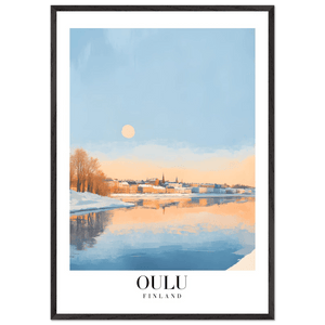 Oulu Finland Framed Poster – Serene Winter Sunset Wall Art with Wooden Frame - Vibrantwalls