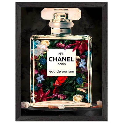 Chanel No. 5 Floral Fantasy Framed Art Print: A Timeless Blend of Iconic Fragrance and Vibrant Botanicals - Vibrantwalls