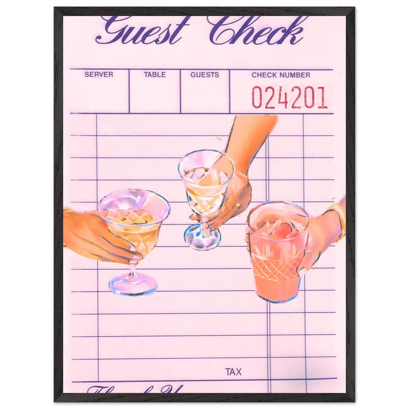 Retro Bar Tab Cocktail Recipe - Vibrantwalls