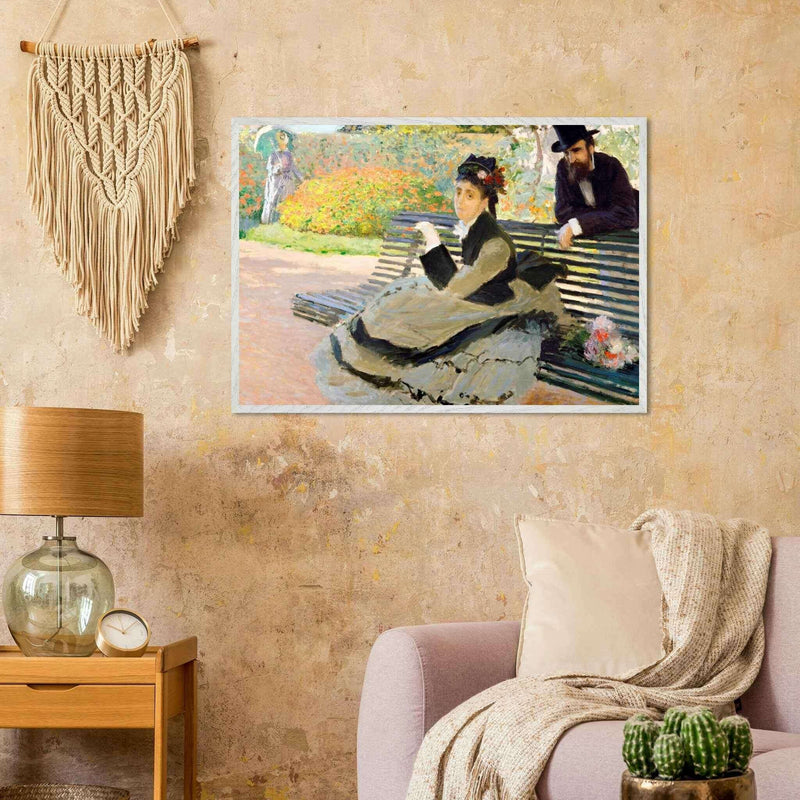 Camille Monet Garden Bench Art – Exquisite Artwork for Garden Lovers - Vibrantwalls