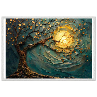 Teal Gold Tree of Life Pendant - Elegance in Nature's Design - Vibrantwalls