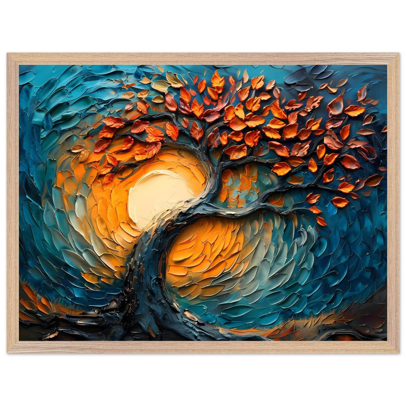 Palette Knife Tree of Life Framed - Vibrantwalls