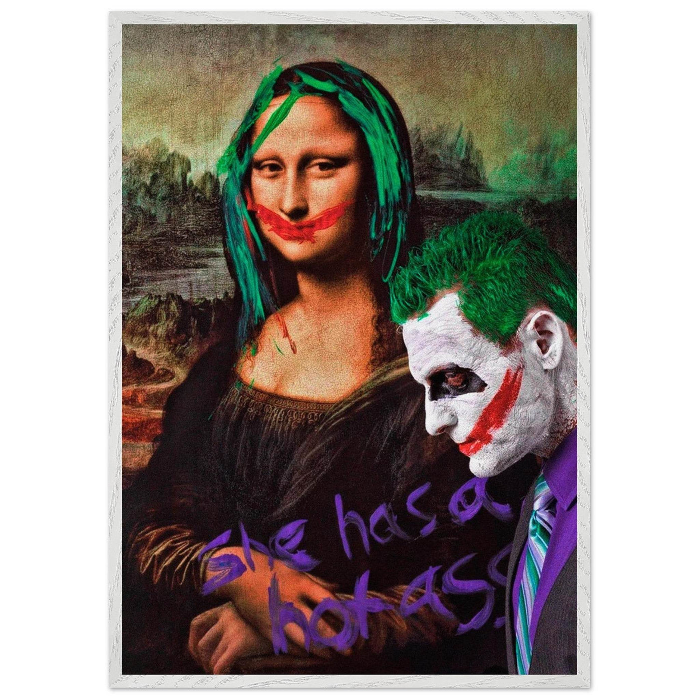 Joker & Mona Lisa Pop Art Mounted Framed Poster – Edgy, Eco-Friendly, & Ready to Hang in Your Choice of Frame & Size - Vibrantwalls
