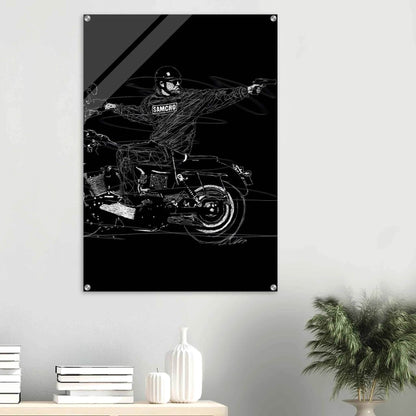 Sons of Anarchy Jax Teller Acrylic Print – Iconic Black & White Sketch Wall Art - Vibrantwalls