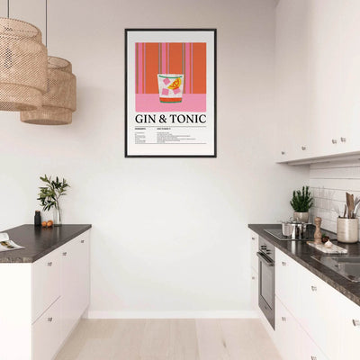 Gin Tonic Cocktail Recipe Minimalist Design Print - Vibrantwalls