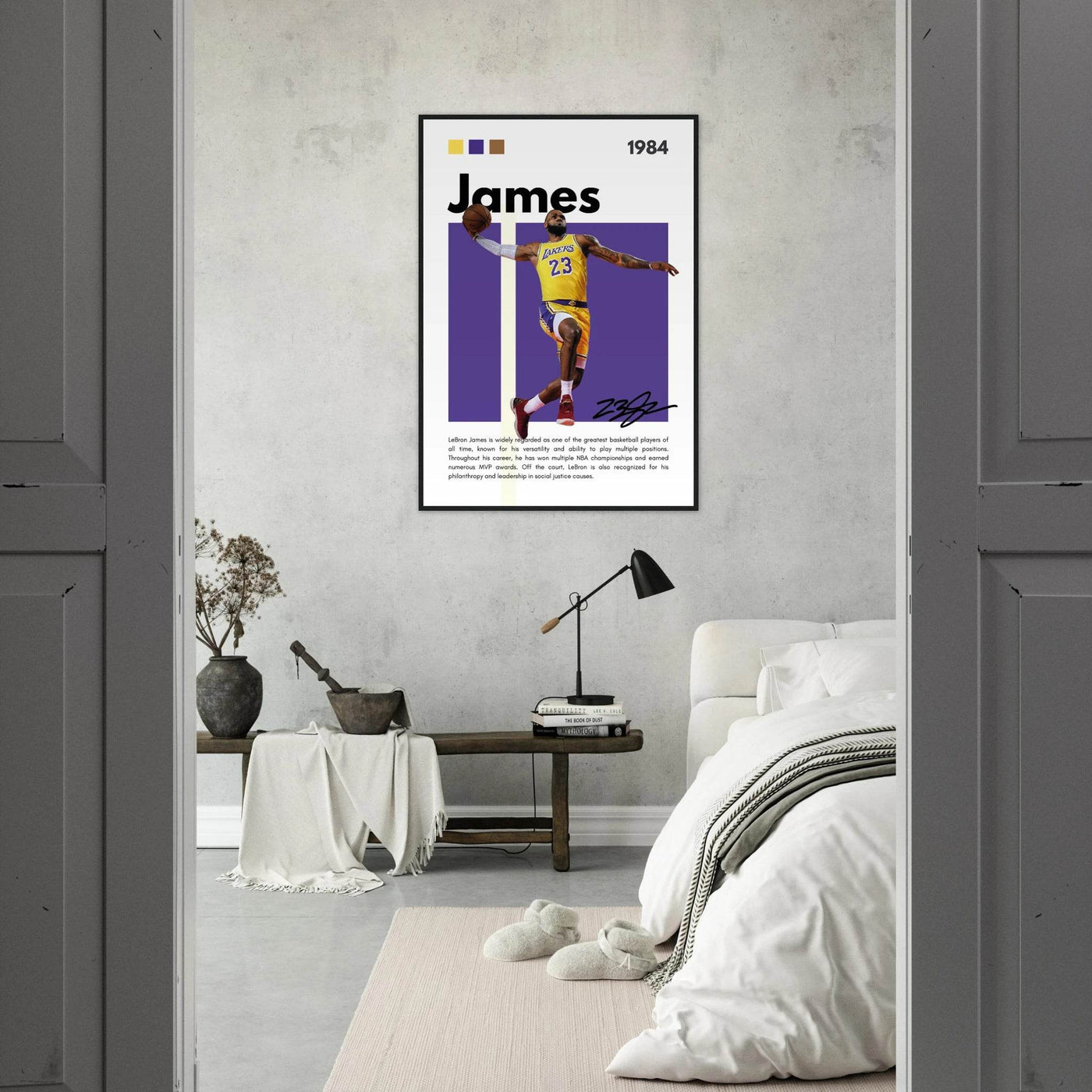 LeBron James Lakers Championship Vintage Art Print - Vibrantwalls