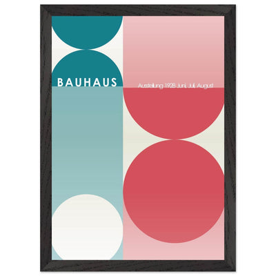 Bauhaus Retro Art Print in Teal and Coral for Unique Retro Decor - Vibrantwalls