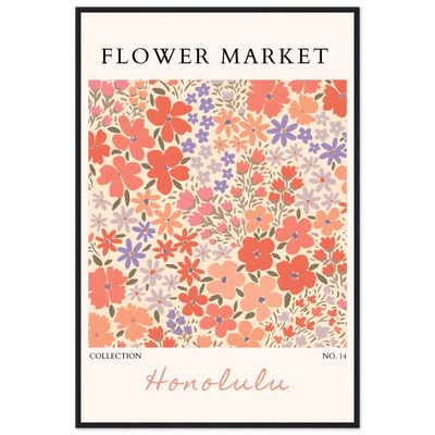 Flower Market Honolulu Framed Poster – Vibrant Floral Art Print | Ready-to-Hang Wall Decor - Vibrantwalls