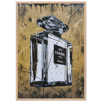 Abstract Chanel N°5 Art Print - Luxury Perfume Wall Art in Premium Mounted Frame - Vibrantwalls