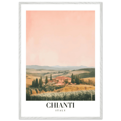 Chianti, Italy Framed Poster – Vintage Tuscan Countryside Wall Art with Customizable Wooden Frame - Vibrantwalls