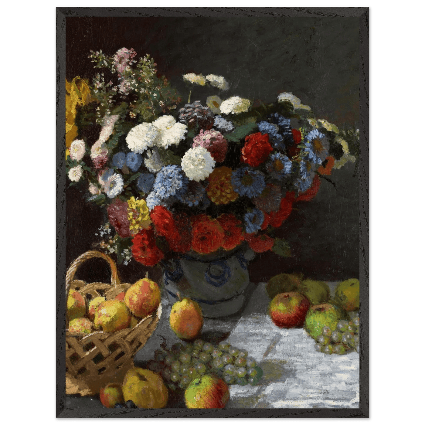 Still Life Wall Art Print of Flowers and Fruit for Elegant Home Decor - Vibrantwalls
