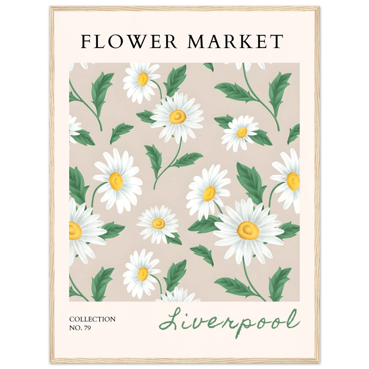 Charming Daisy Field Framed Poster – Botanical 'Flower Market' Art Print | Ready-to-Hang in Your Choice of Frame - Vibrantwalls