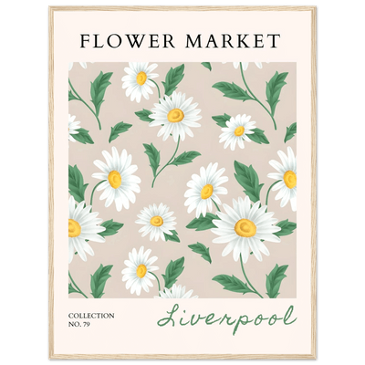 Charming Daisy Field Framed Poster – Botanical 'Flower Market' Art Print | Ready-to-Hang in Your Choice of Frame - Vibrantwalls