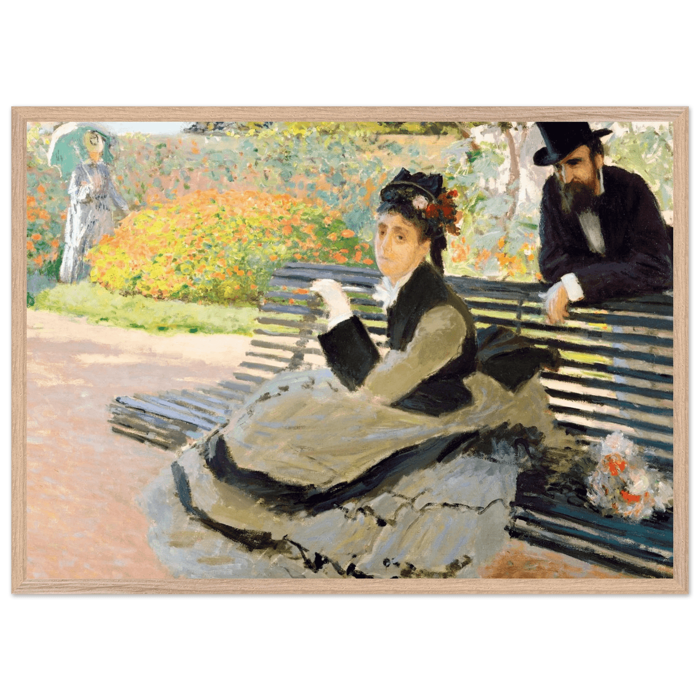 Camille Monet Garden Bench Art – Exquisite Artwork for Garden Lovers - Vibrantwalls