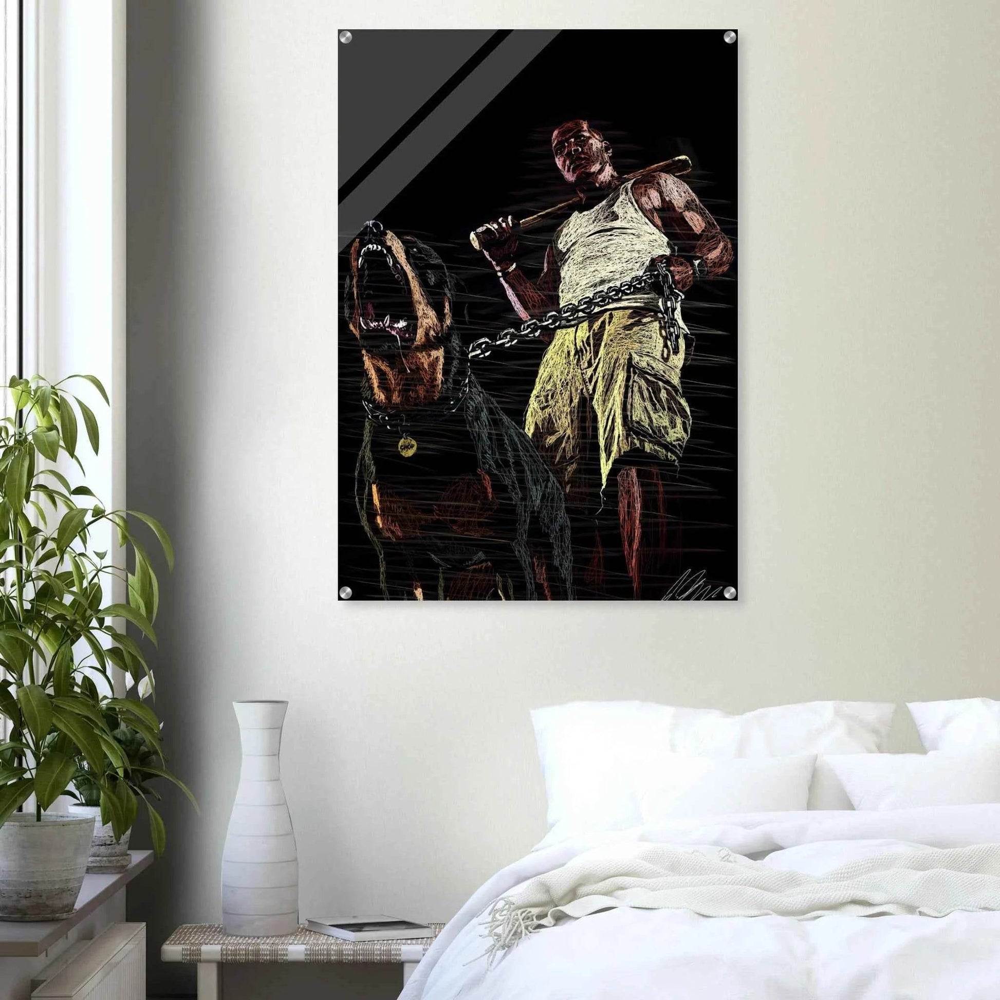 Connor McGregor & Rottweiler Sketch Acrylic Print – Dynamic, Modern, Conversation-Starting Wall Art - Vibrantwalls