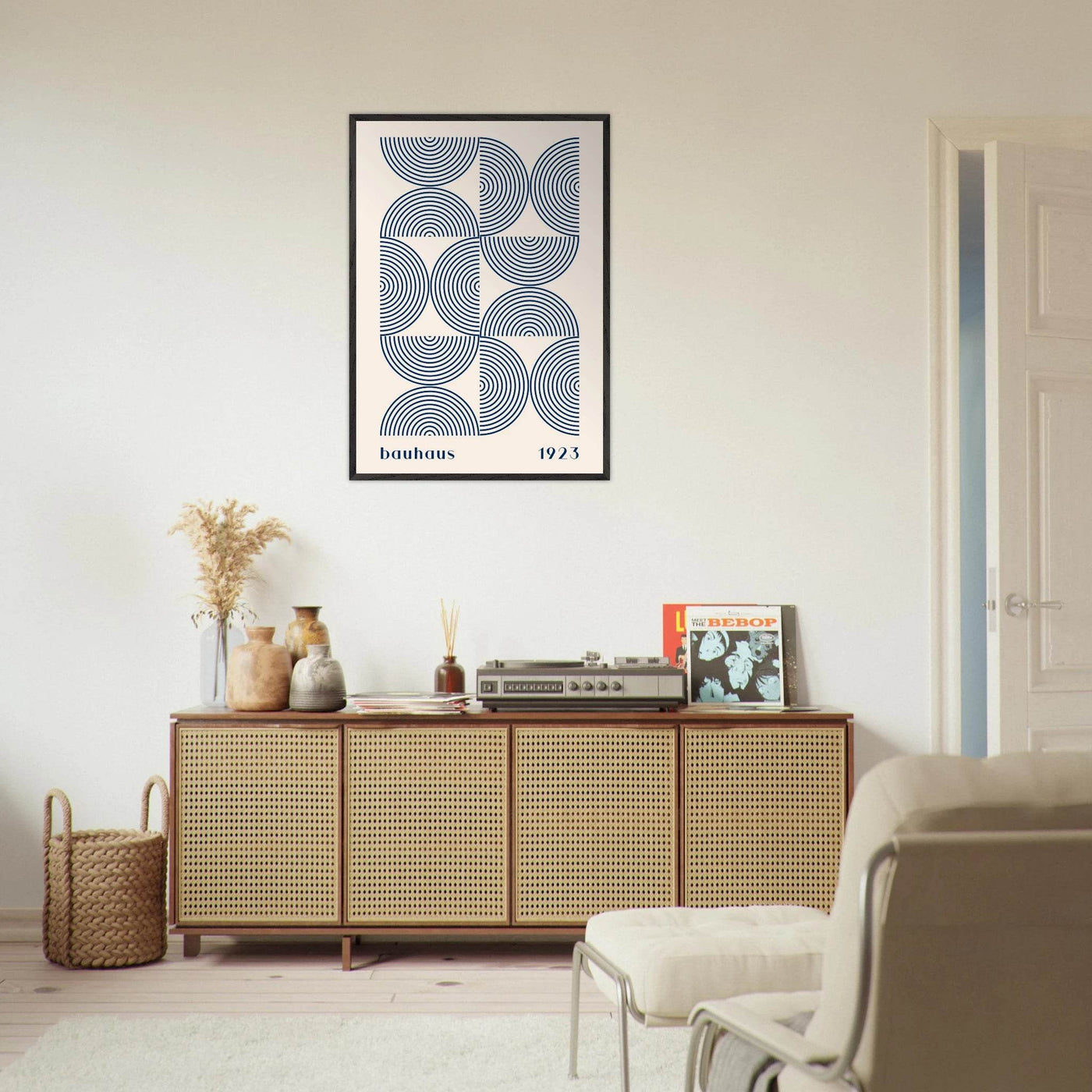 Bauhaus 1923 Navy & Beige - Vibrantwalls
