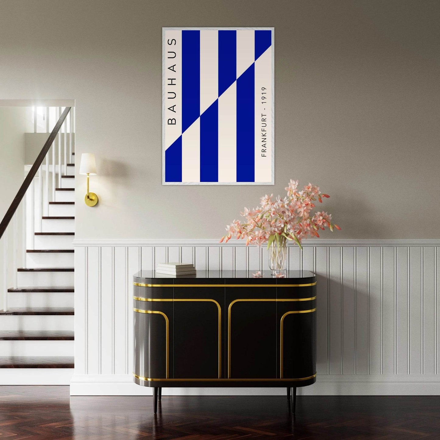 Bauhaus Ausstellung 1923 Blue & Cream - Vibrantwalls