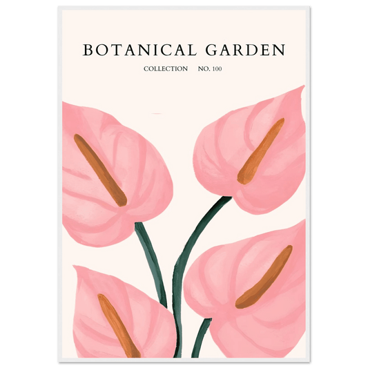 Botanical Garden Framed Poster – Pink Anthurium Bloom Art Print | Elegant & Ready-to-Hang - Vibrantwalls