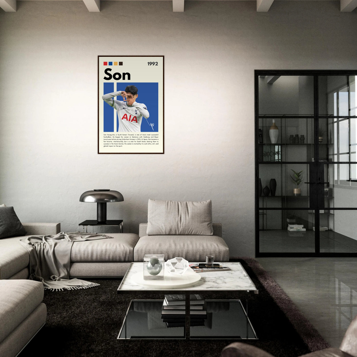Son Heung-min Tottenham Hotspur Framed Football Poster Vibrantwalls