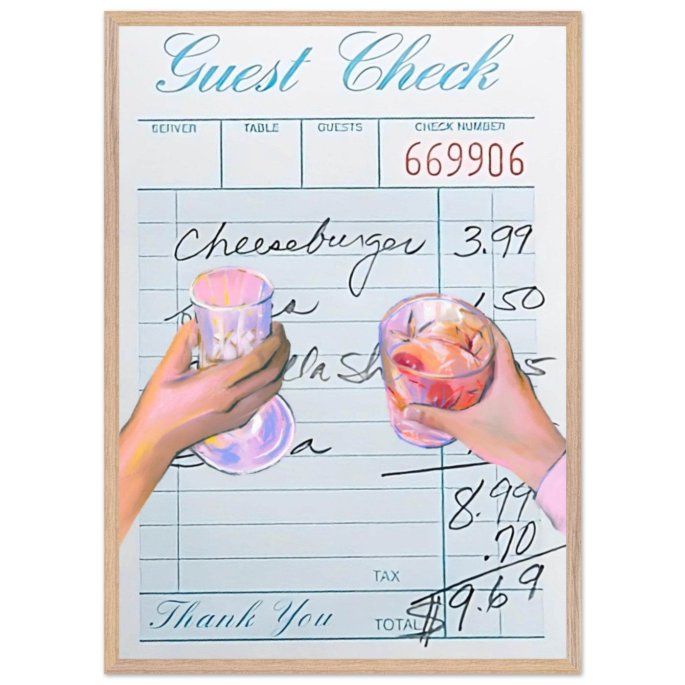 Retro Bar Tab Art - Vibrantwalls
