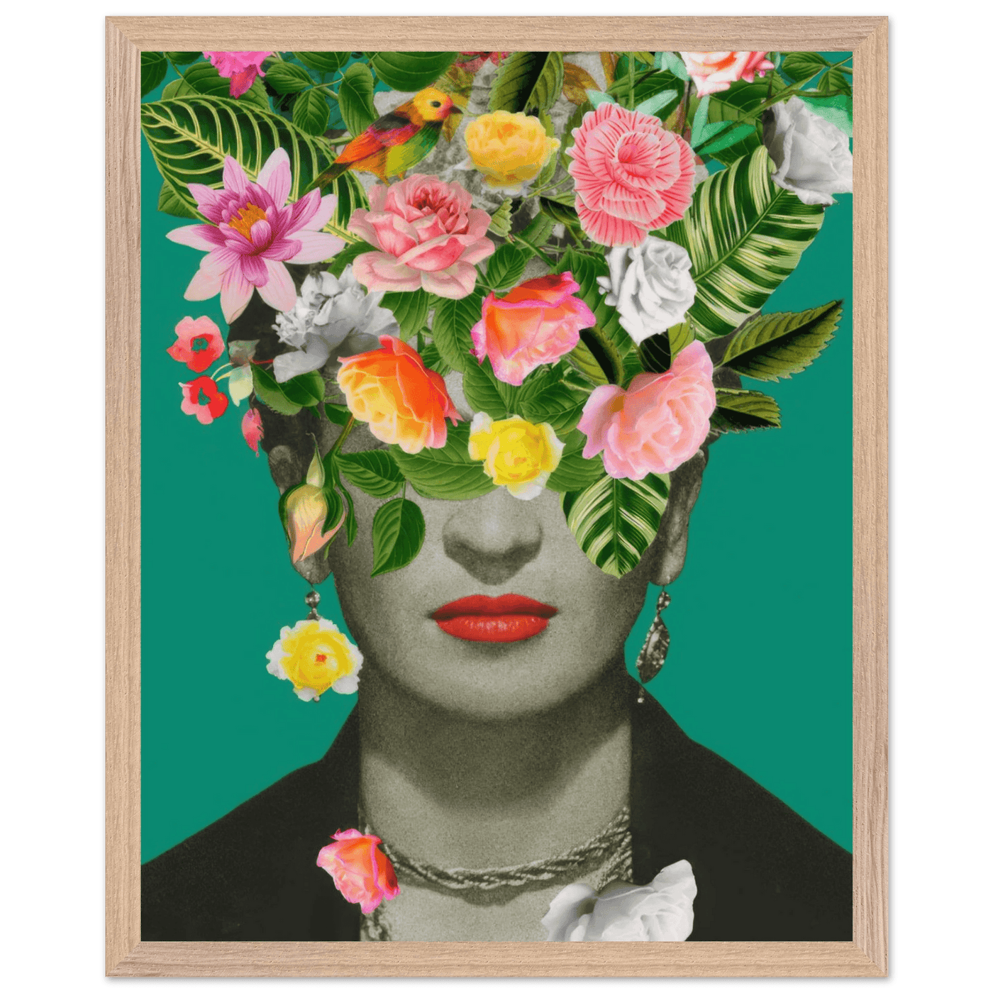 Floral Frida Artwork - Vibrant and Inspiring Home Decor - Vibrantwalls