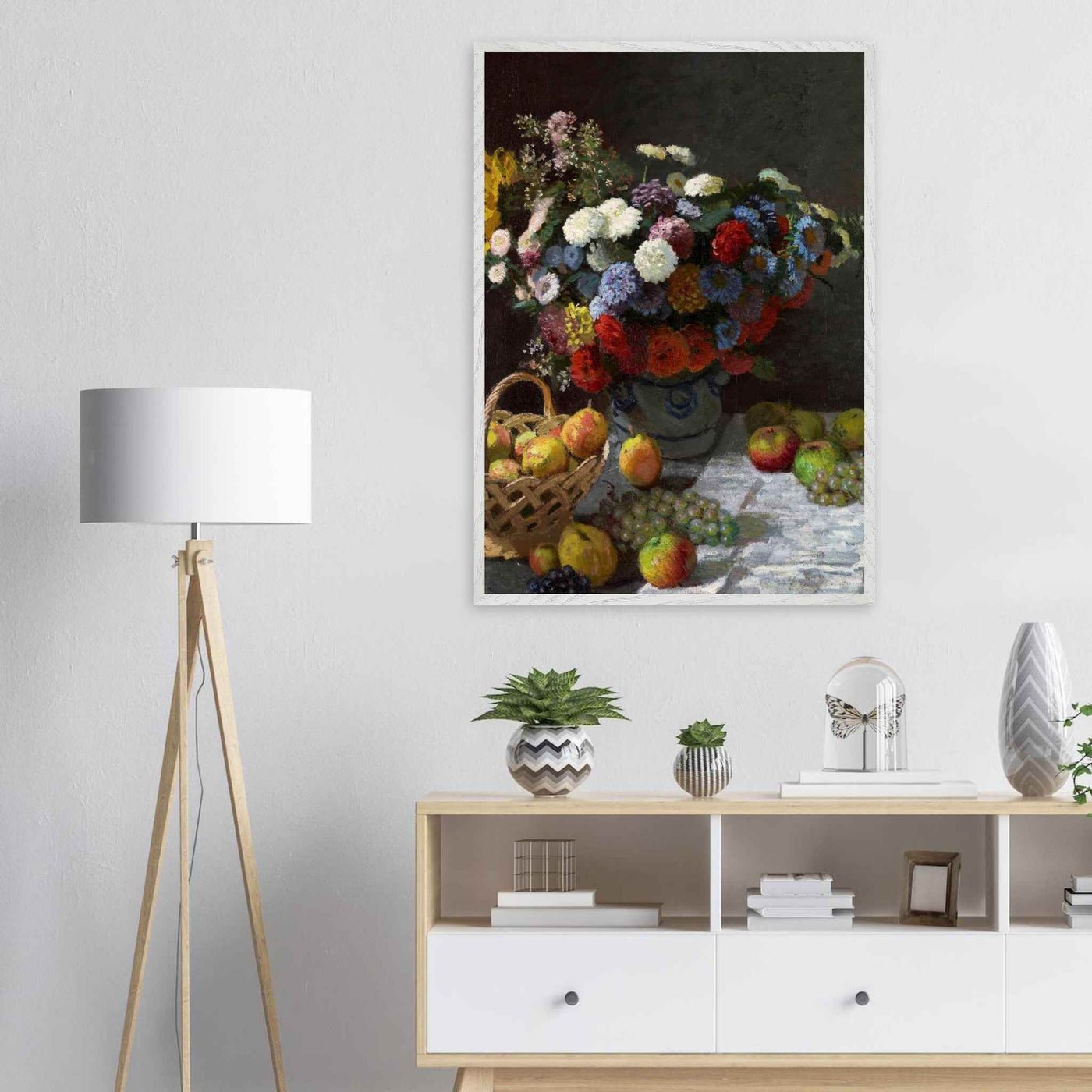 Still Life Wall Art Print of Flowers and Fruit for Elegant Home Decor - Vibrantwalls