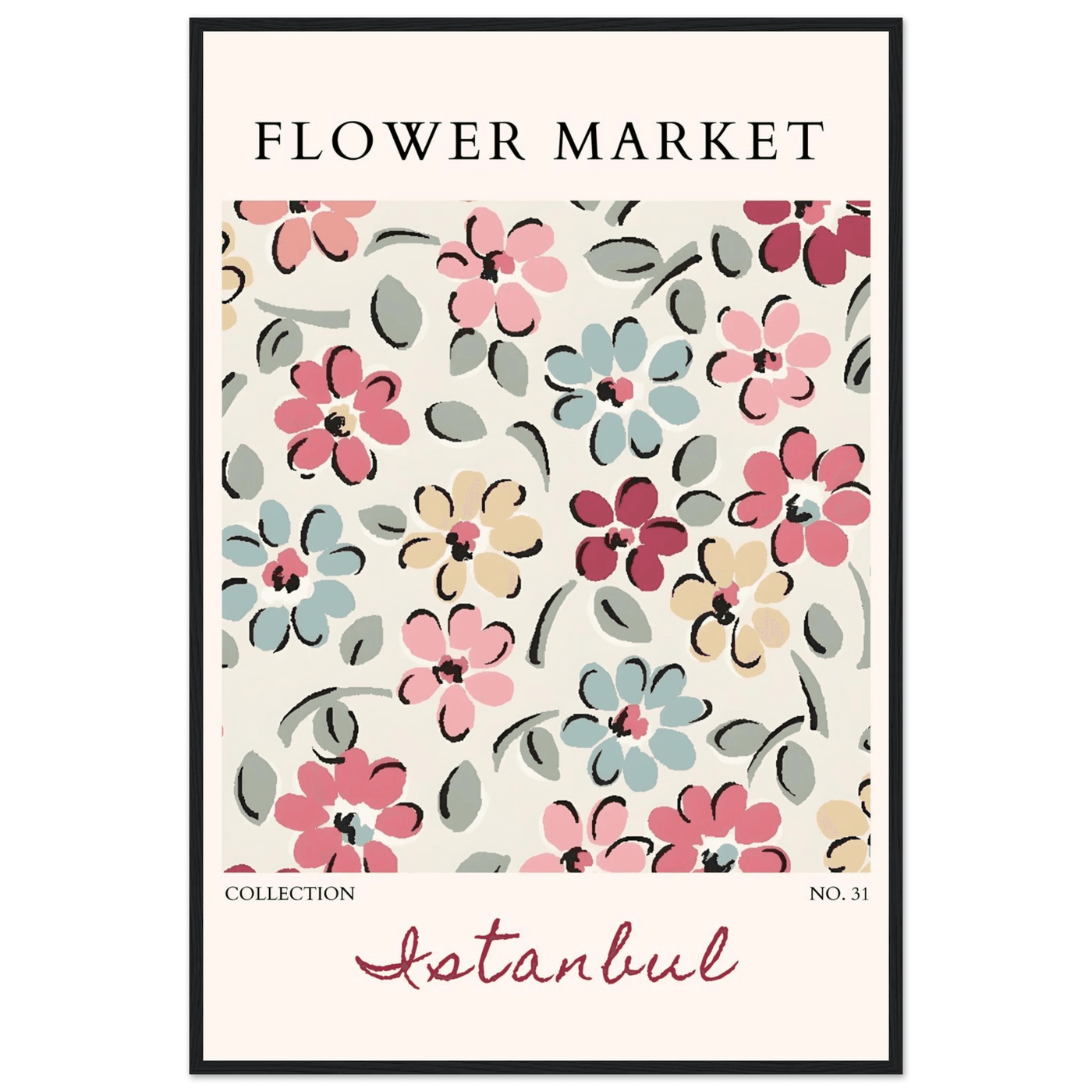 Flower Market Istanbul Art Print – Vibrant Floral Abstract Framed Poster | Ready-to-Hang Decor - Vibrantwalls