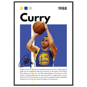 Stephen Curry Golden State Warriors Vintage Art 70x100 cm 28x40″ Black frame Vibrantwalls