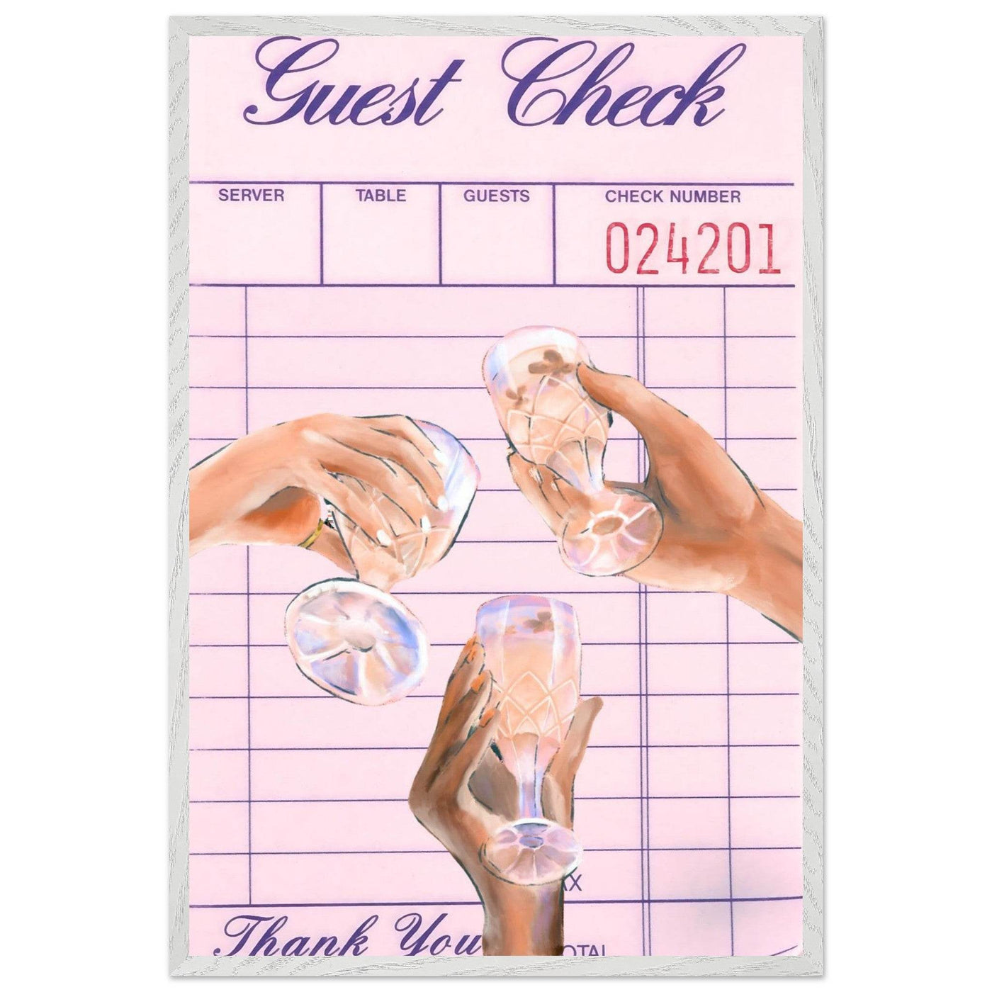 Guest Check & Crystal Glasses - Vibrantwalls