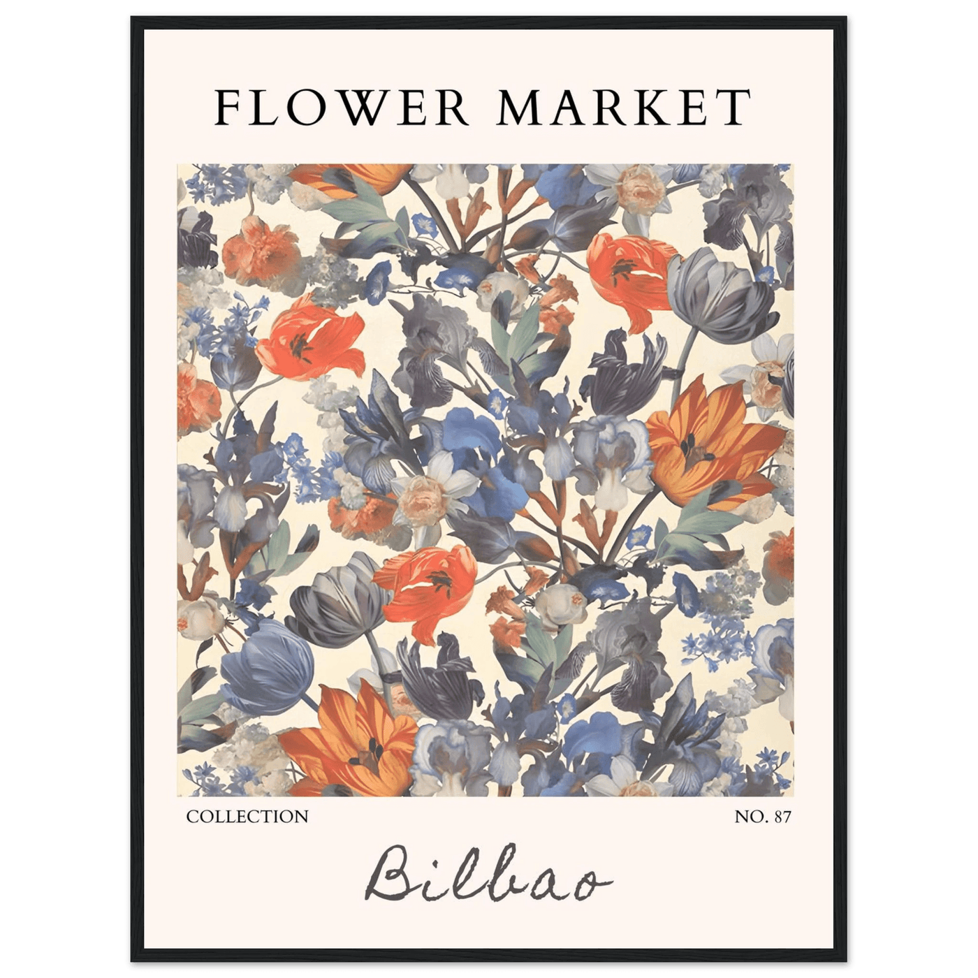Flower Market Bilbao Print – Elegant Floral Framed Poster | Vibrant Nature & Botanical Art, Ready-to-Hang - Vibrantwalls