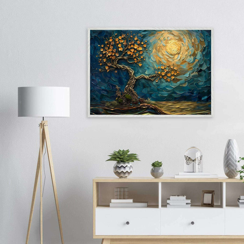 Tree of Life Jewelry - Golden Blooms & Midnight Sky Design - Vibrantwalls