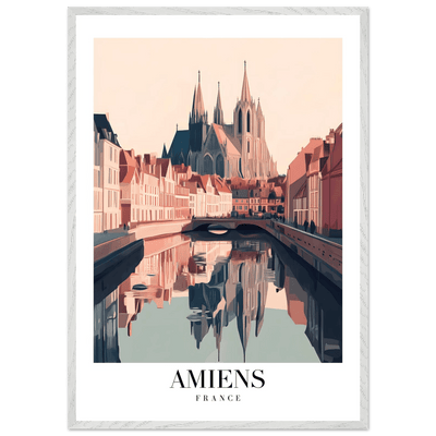 Amiens France Framed Poster – Vintage Travel Wall Art with Wooden Frame - Vibrantwalls