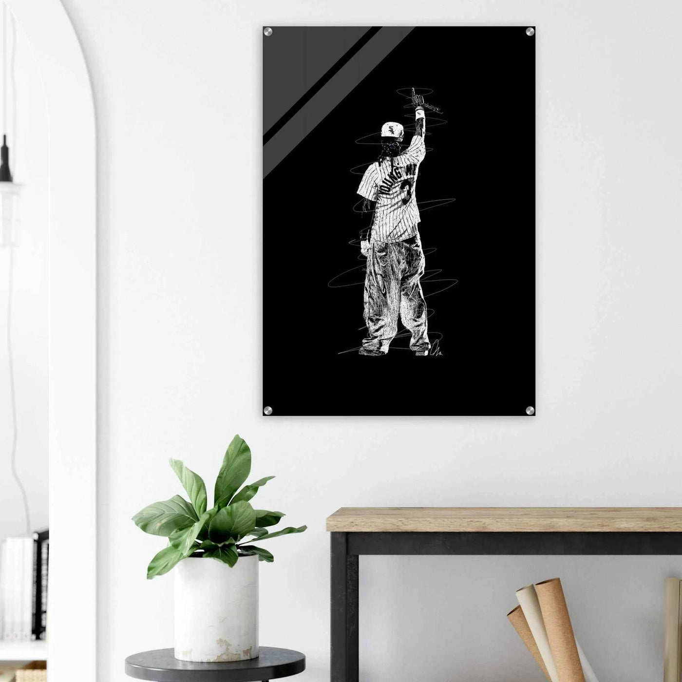 Iconic McGregor Black & White Sketch Acrylic Print – Modern Sports Art in Multiple Sizes - Vibrantwalls