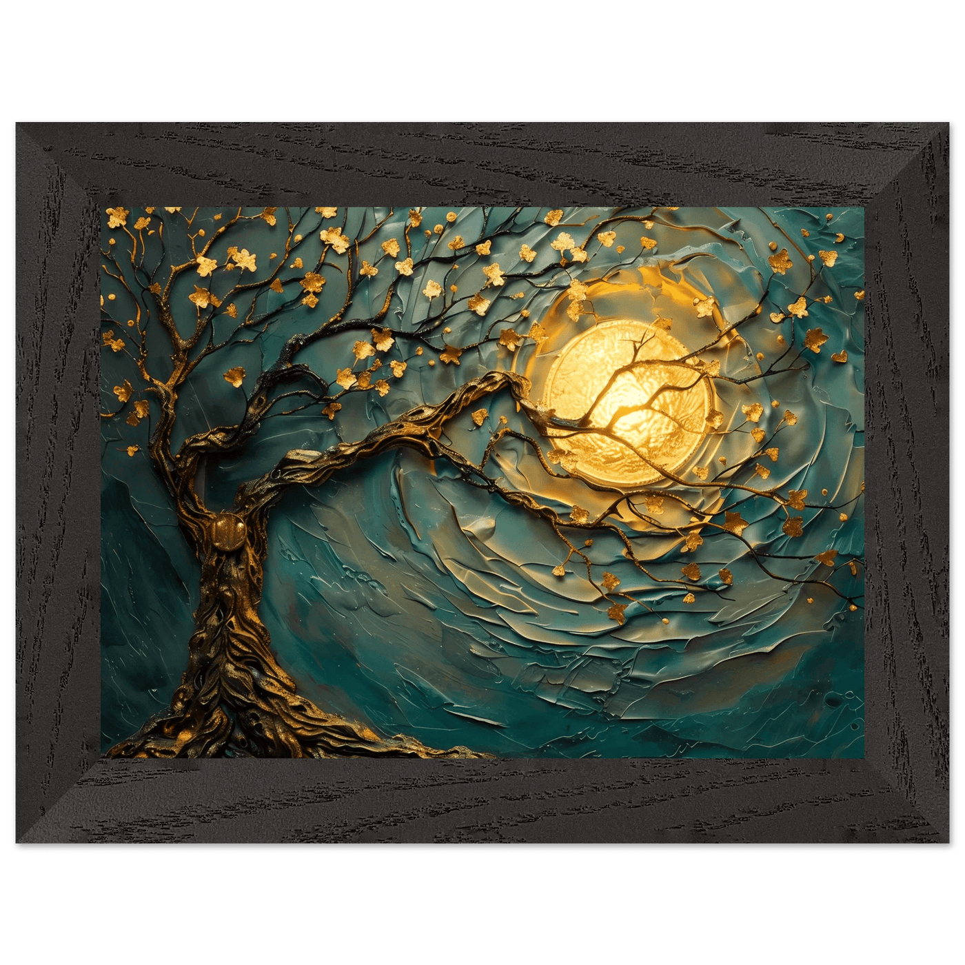 Teal Gold Tree of Life Pendant - Elegance in Nature's Design - Vibrantwalls