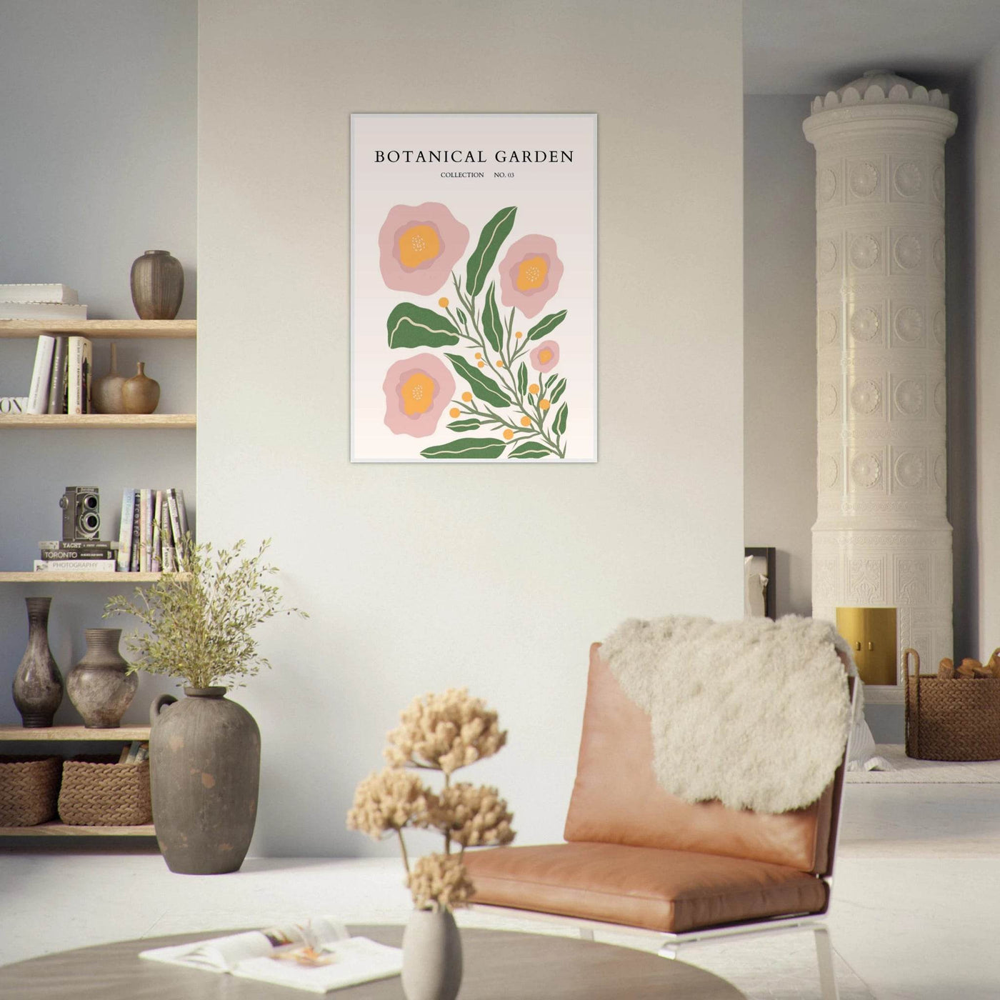 Botanical Garden Collection Framed Poster - Abstract Floral Art Prints in Soft Pinks & Greens | Ready-to-Hang - Vibrantwalls