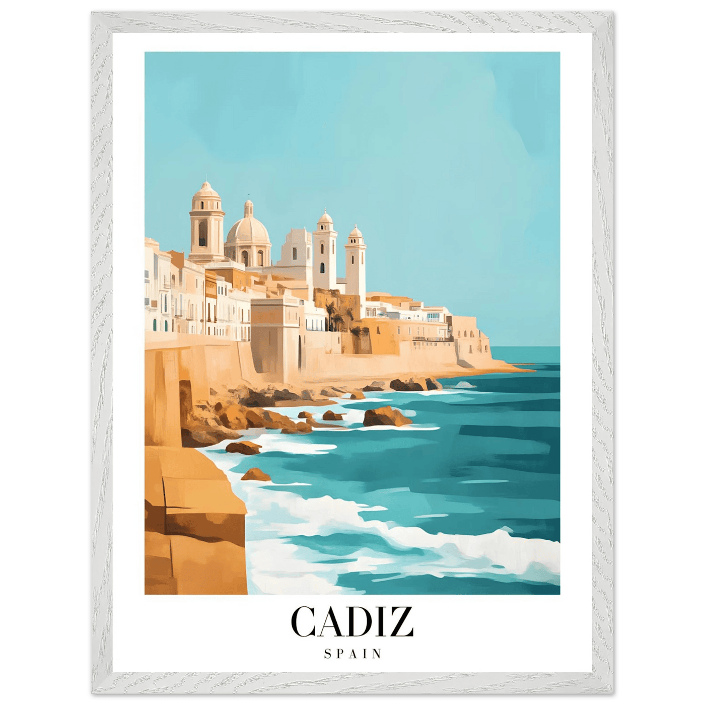 Cadiz Spain Framed Poster – Coastal Charm & Vintage Travel Wall Art with Wooden Frame - Vibrantwalls