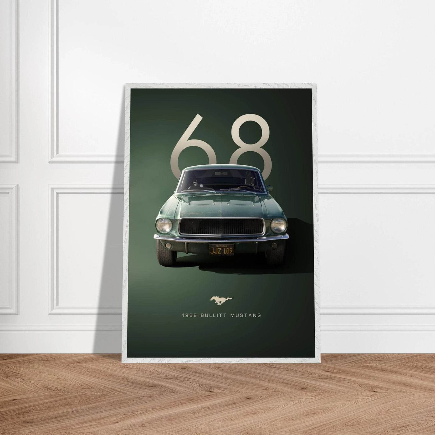 1968 Bullitt Mustang GT - 50th Anniversary Framed Poster | Iconic Automotive Art, Ready-to-Hang - Vibrantwalls