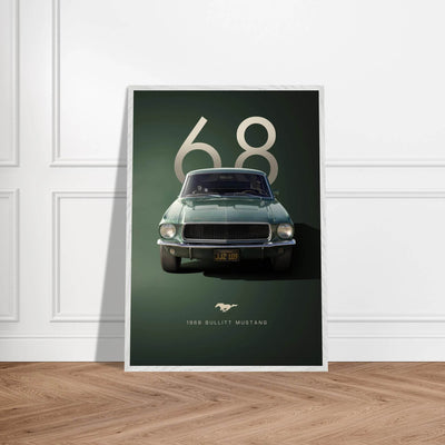 1968 Bullitt Mustang GT - 50th Anniversary Framed Poster | Iconic Automotive Art, Ready-to-Hang - Vibrantwalls