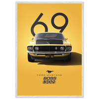 1969 Ford Mustang Boss 302 Mach 1 Muscle Car Classic Wall Art - Vibrantwalls