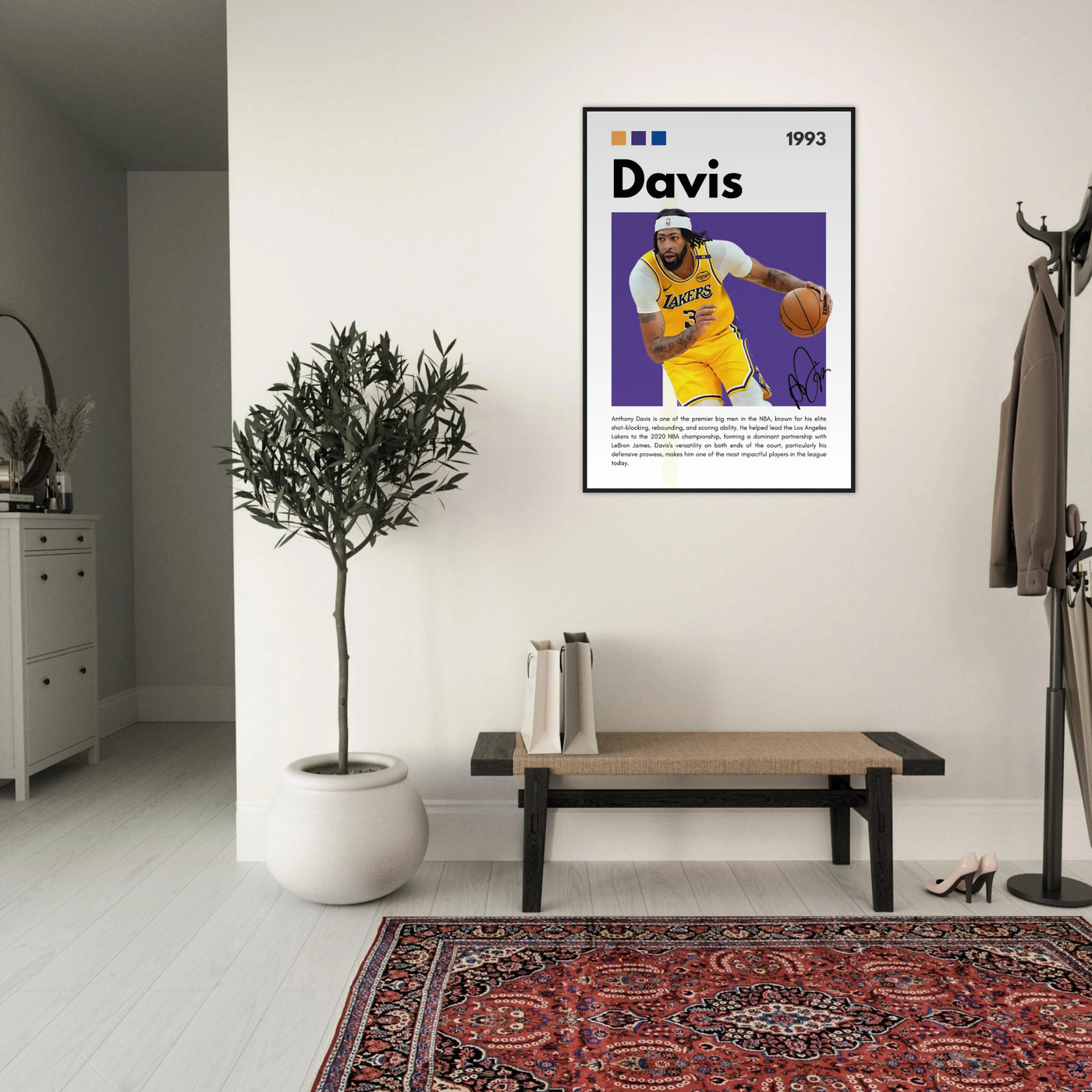 Anthony Davis Lakers Modern Basketball Art Print Vibrantwalls